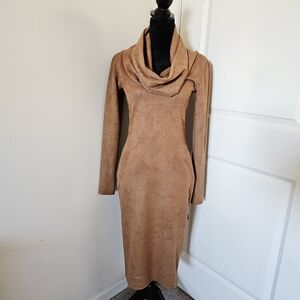 SIZE M. Runs Small BILL Hallman Sued Cowl Dress